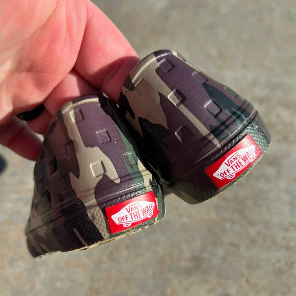 Vans Kids Camo Slip-On Water Shoes Green Black Tan